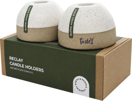 Set portacandele in ceramica riciclata personalizzabile Originalhome ReClay