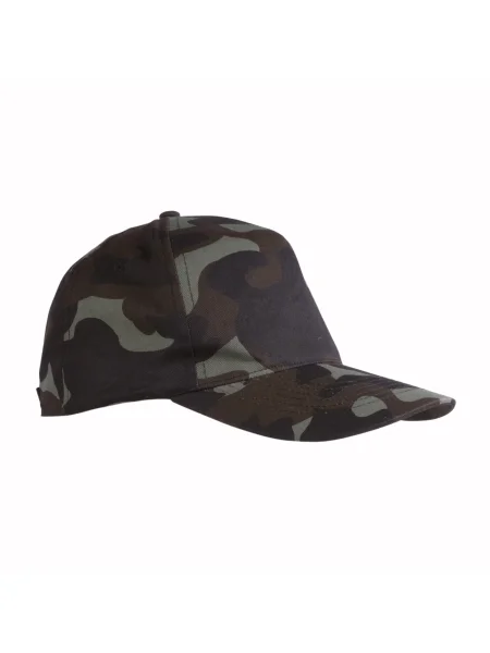 Cappellino mimetico in cotone adulto 5 pannelli personalizzato Army