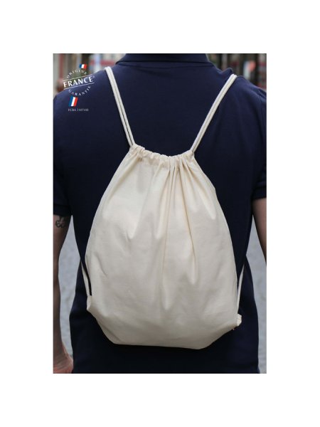 Zaino a sacca 45x43 cm in cotone biologico personalizzabile CÔME