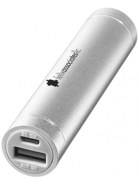 Powerbank cilindrico in alluminio 2200mAh