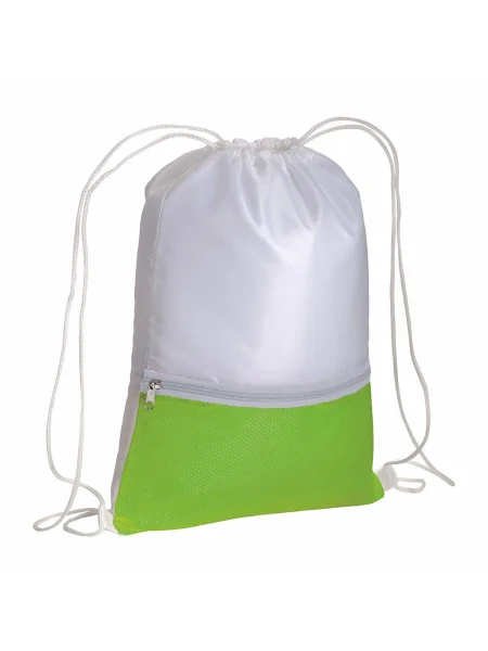 Zainetto bianco a sacca in poliestere 210T Lanzo 32x42 cm