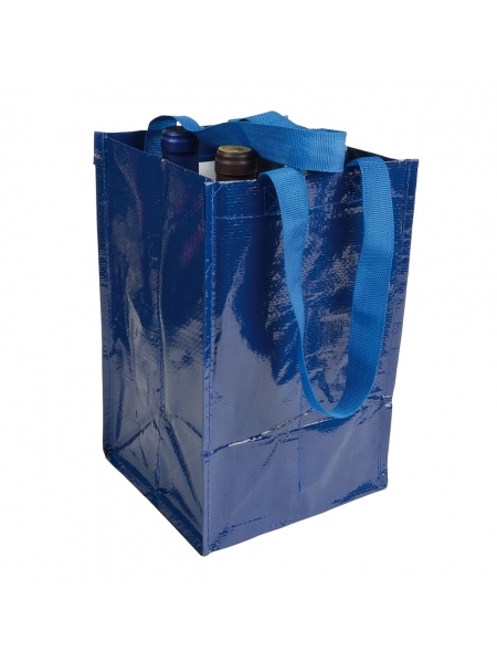 Shopper personalizzate portabottiglie in polipropilene laminato 18x28x18 cm