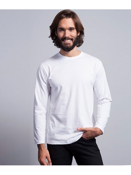 T-shirt uomo manica lunga bianca JHK