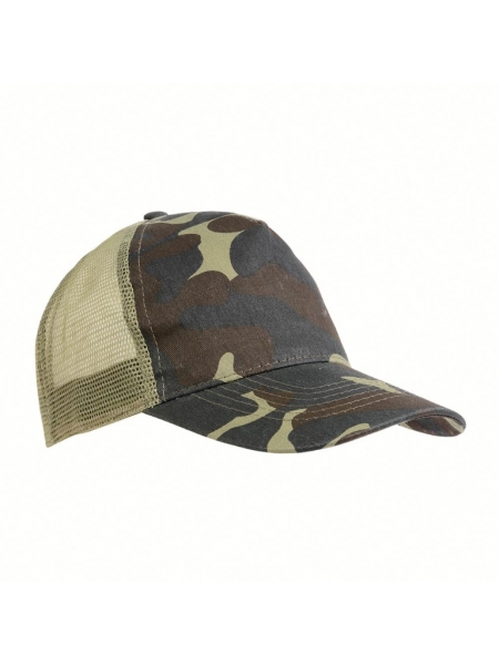 Cappellino mimetico con calotta a rete