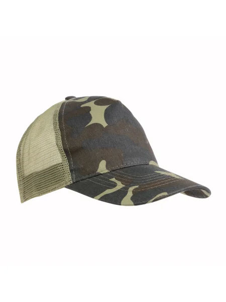 Cappellino trucker adulto 5 pannelli mimetico personalizzato San Antonio