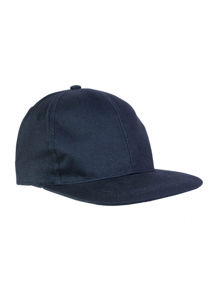Cappellino in cotone pesante 6 pannelli con visiera dritta