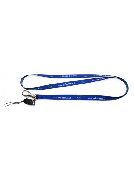 Lanyard personalizzati in poliestere 10 mm. con moschettone e clip portacellulare