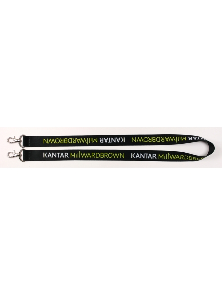 Lanyard personalizzati in poliestere 20 mm. con due moschettoni