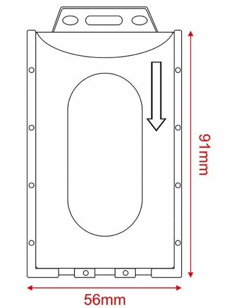 Porta badge in plastica rigida trasparente opaco cm.5,6x9,1