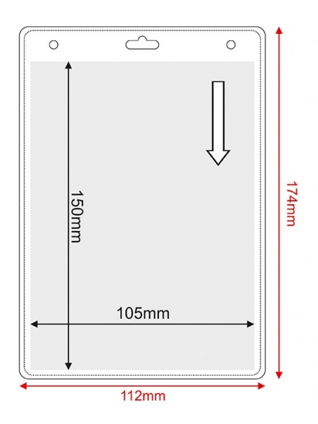 Porta badge in pvc trasparente cm.10,5x15