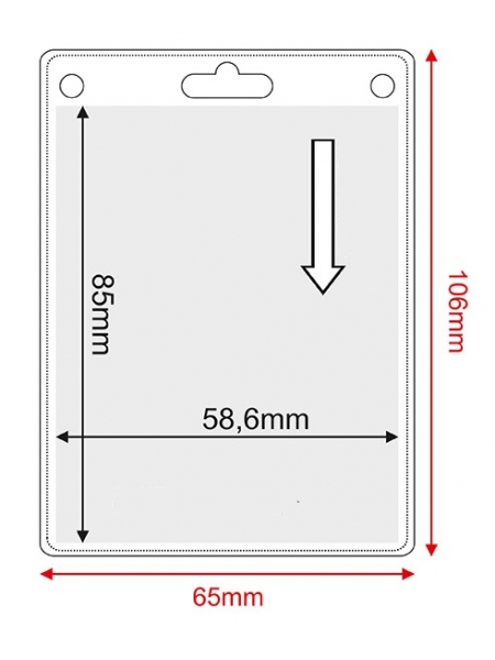 Porta badge in pvc trasparente cm.5,86x8,5