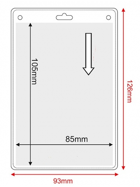 100 pz Portabadge verticale in purissimo vinile trasparente - Vendita