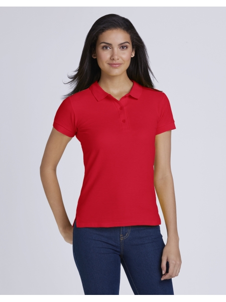 Premium Cotton Ladies` Double Piqué Polo- GILDAN
