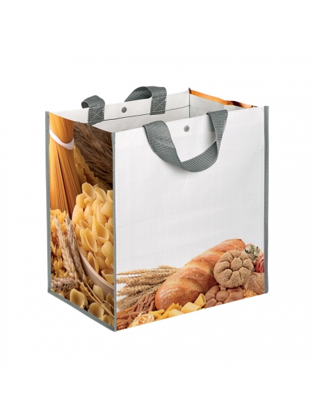 Shopper personalizzate in polipropilene Pane e Pasta 35x34,5x22 cm