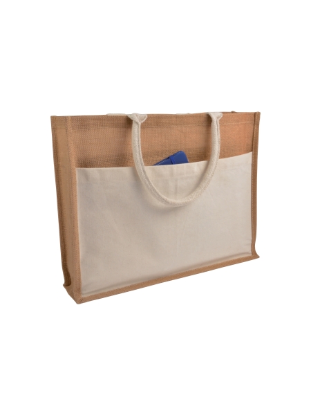 Shopper personalizzate in juta e cotone naturale 45x35x12 cm