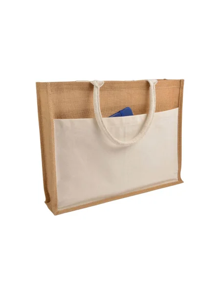 Shopper personalizzate in juta e cotone naturale 45x35x12 cm