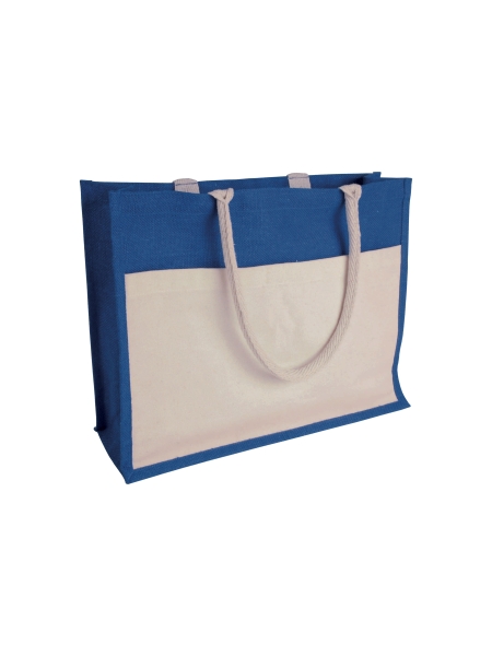 Shopper in juta e cotone personalizzata Agata 45 x 35 x 12 cm