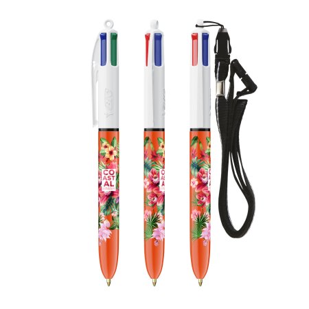 Penne Bic 4 Colours Fine con cordoncino