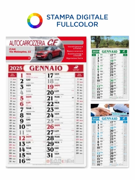 Calendari Olandesi in Quadricromia Gigante 31,5 x 53 cm
