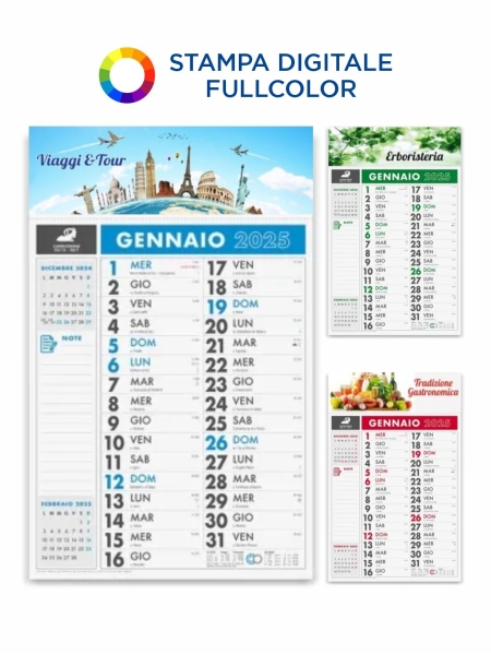Calendari Olandesi personalizzati in Quadricromia Notes 30 x 47 cm