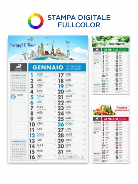 Calendario da tavolo olandese 2024 verde e nero