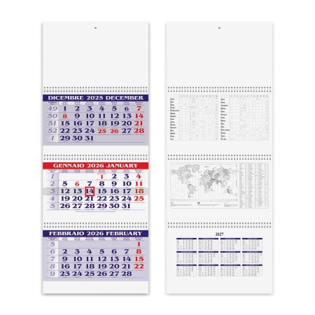 Calendari Trittici personalizzati Spiral Plus 31 x 86 cm