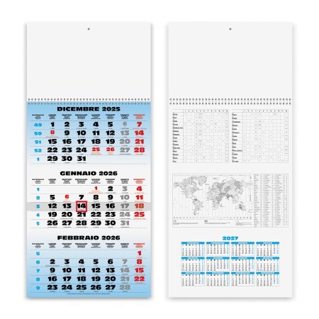 Calendari Trittici personalizzato Spiral 31 x 69 cm