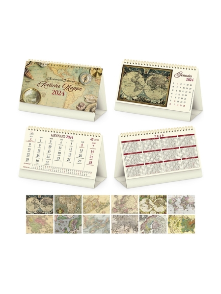 Calendari da tavolo avoriati Antiche Mappe