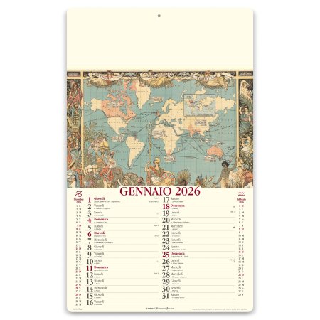 Calendari illustrati avoriati Antiche Mappe 31 x 52,5 cm