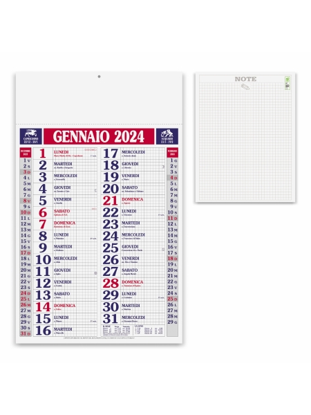 Calendario Olandese personalizzato Quadrettato 29 x 47 cm