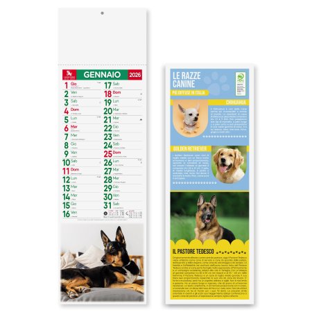 Calendari silhouette personalizzati Cani e Gatti 14 x 47 cm