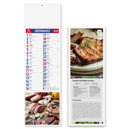 Calendari silhouette personalizzati Carni 14 x 47 cm