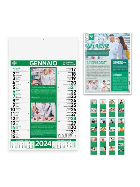 Calendari Olandesi illustrati personalizzati Farmacia 29 x 47 cm