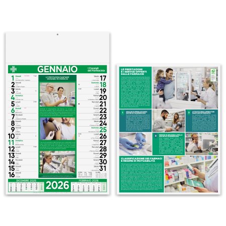 Calendari Olandesi illustrati personalizzati Farmacia 30 x 47 cm
