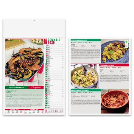 Calendari Olandesi illustrati personalizzati Gastronomia 30 x 47 cm