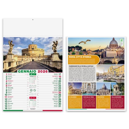 Calendari Olandesi illustrati personalizzati Città d'Italia 30 x 47 cm