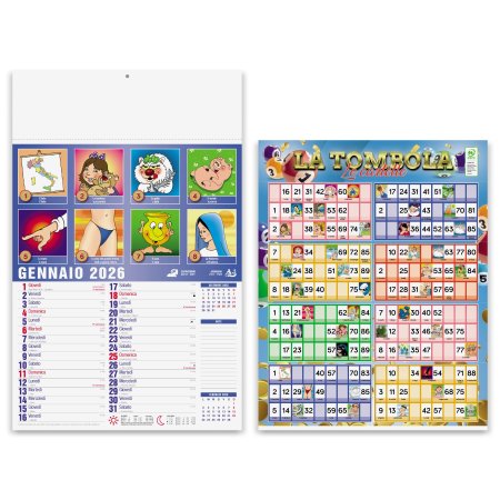 Calendari Olandesi illustrati personalizzati Cabala 30 x 47 cm