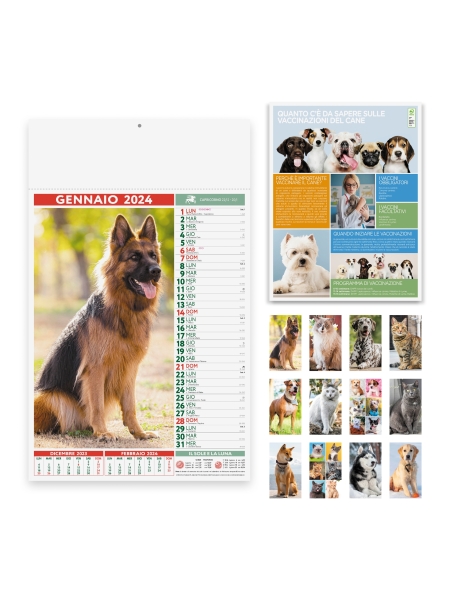 Calendari Olandesi illustrati personalizzati Cani e Gatti 29 x 47 cm
