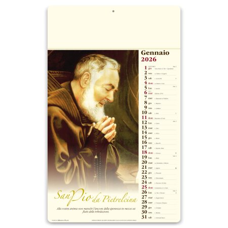 Calendari illustrati avoriati personalizzati San Pio 31 x 52,5 cm