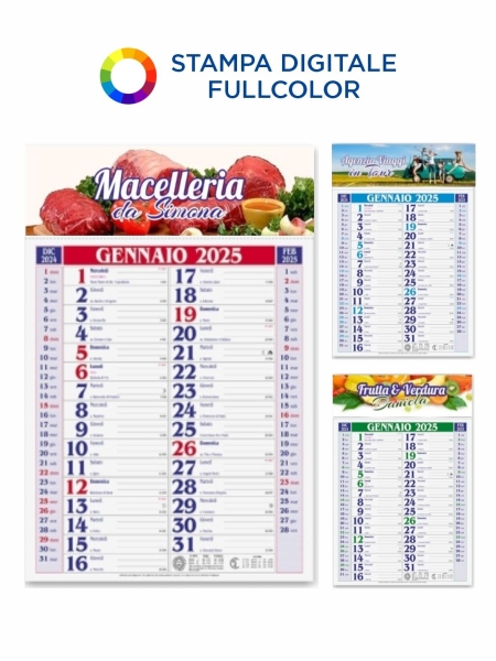 Calendari Olandesi personalizzati in Quadricromia 30 x 42,5 cm