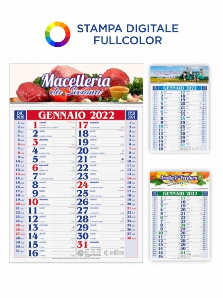 Calendari Olandesi in Quadricromia cm 29x42,5