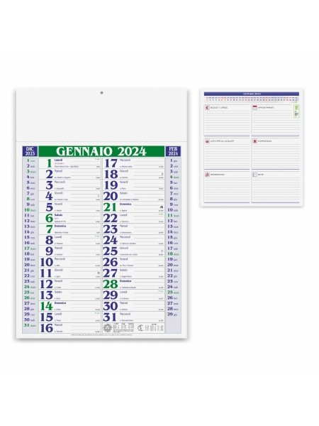 Calendari Olandesi in Quadricromia cm 29x42,5