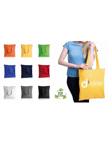 Shopper Borse in Cotone colorato 140 gr - Manici lunghi - 38x42 cm