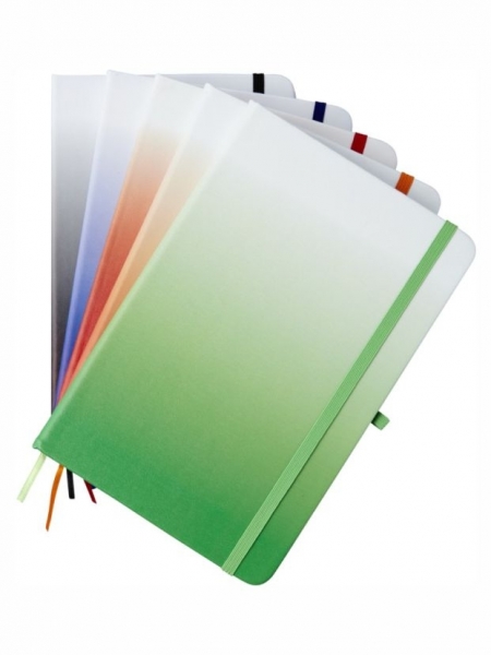 Block notes cm.14x21x1 - 80 fogli a righe con elastico e anello porta penna