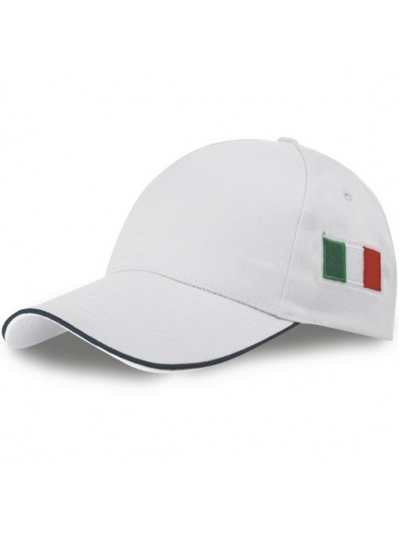 Cappellino 5 pannelli con bandiera italiana