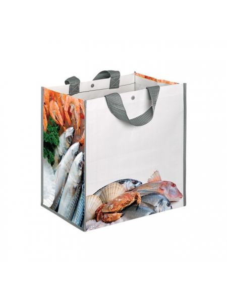 Shopper personalizzate in polipropilene Fish 35x34,5x22 cm