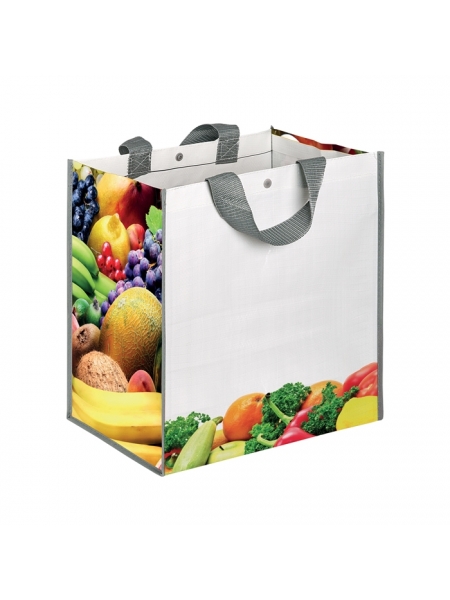 Shopper personalizzate in polipropilene Frutta e Verdura 35x34,5x22 cm