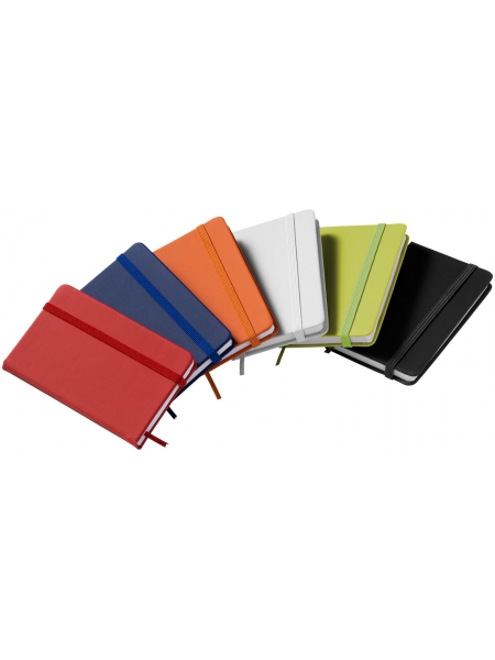 Notebook formato A7 con chiusura a elastico coordinata 60 fogli a righe