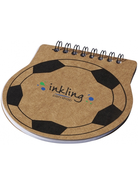Block notes football con spirale e fogli bianchi