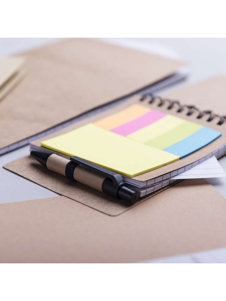 Block notes con copertina soft touch eco e post it Diser